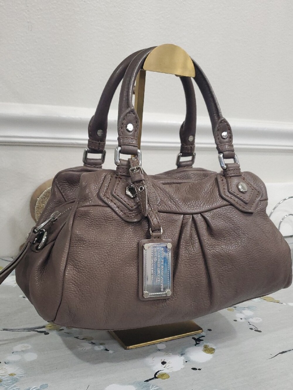 Marc by Marc Jacobs Classic Q Baby Groovee Taupe Leather Satchel Bag - Picture 3 of 16